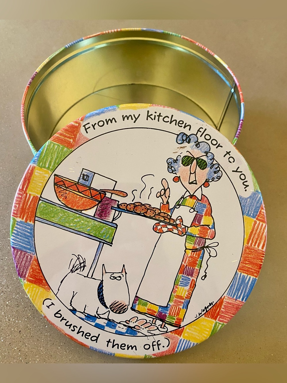 Vintage Maxine Shoebox Greetings Cookie Tin, Retro Hallmark 80s 90s